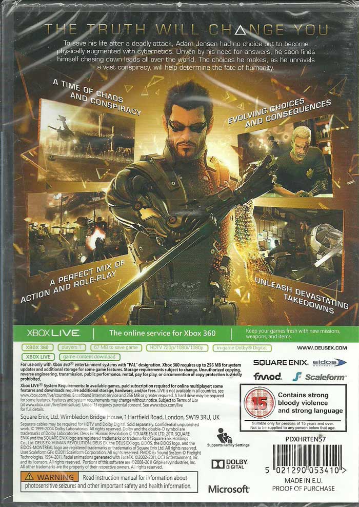 Deus Ex: Human Revolution XBOX 360