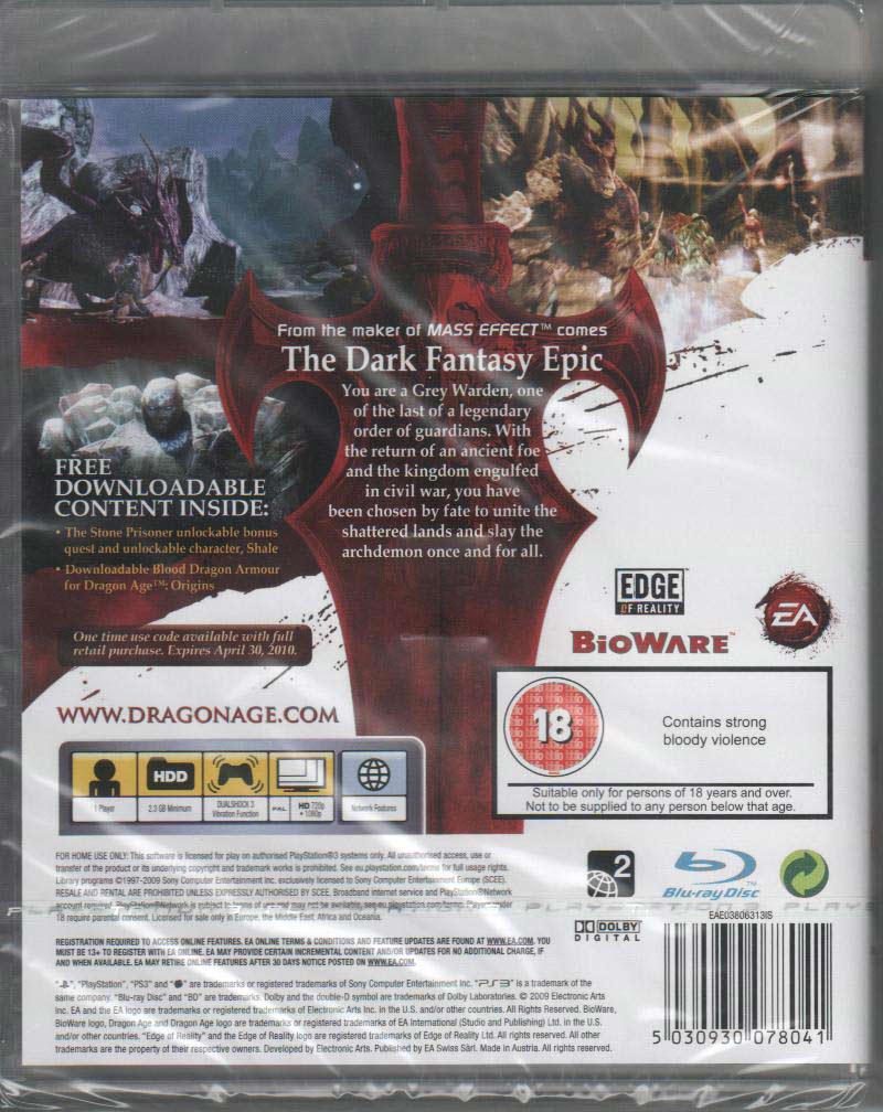 Dragon Age Origins PS3 sklep: najtańsze gry na konsole PS3
