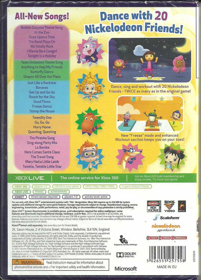 Nickelodeon Dance 2 Kinect XBOX 360 Nickelodeon Dance 2 Kinect XBOX 360