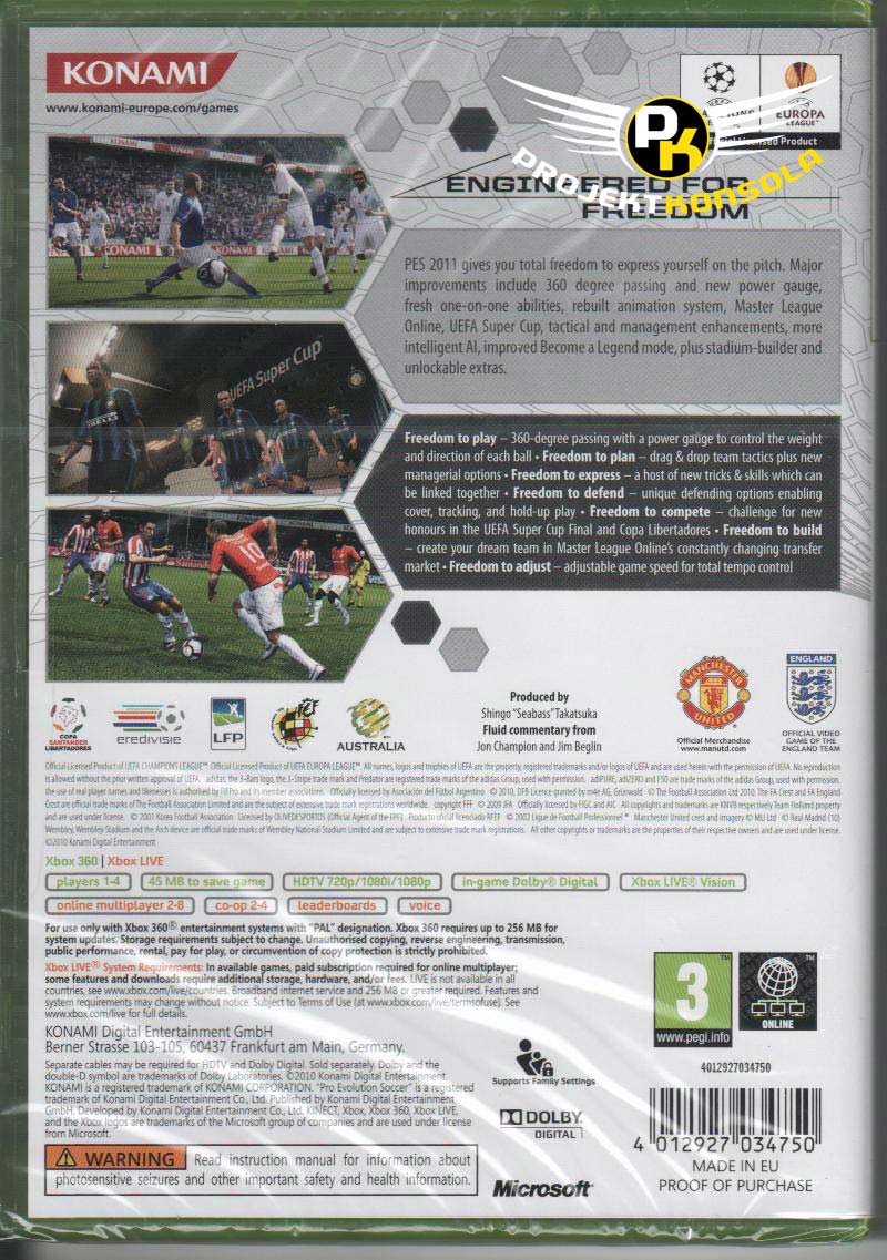 Pro Evolution Soccer 2011 XBOX360 najtańsze gry na konsole