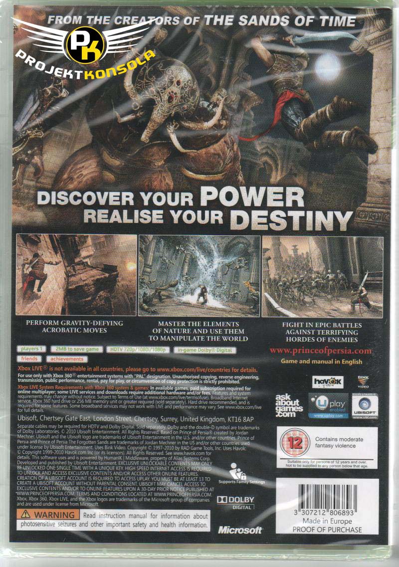 Prince Of Persia The Forgotten Sands XBOX 360 sklep: najtańsze gry na konsole