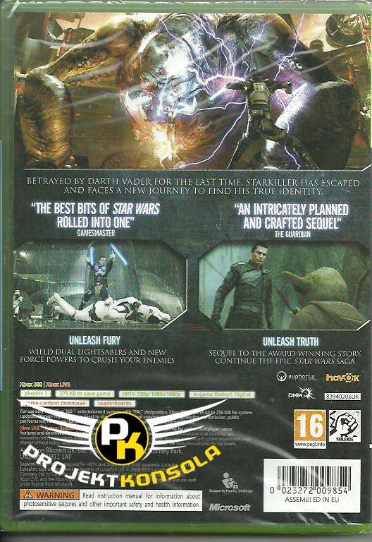 Star Wars Force Unleashed 2 xbox 360 okladka tyl sklep: najtańsze gry na konsole