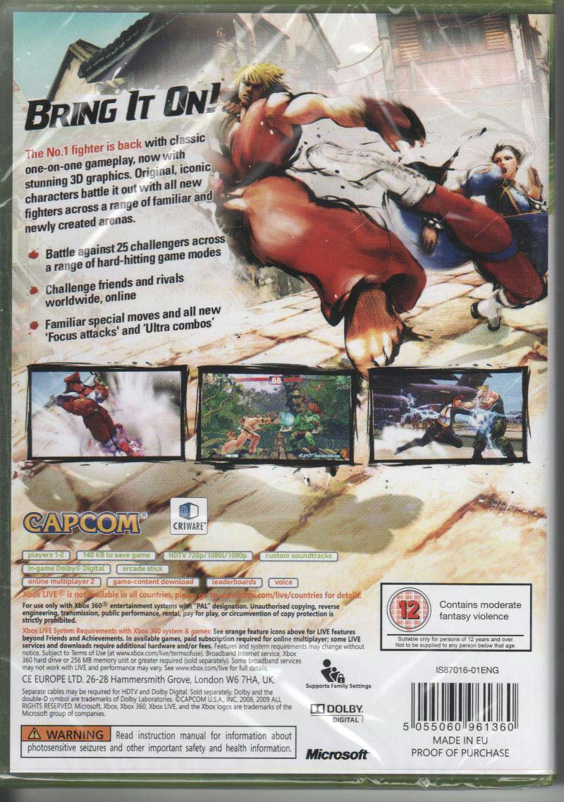 street fighter 4 xbox 360 back sklep: najtańsze gry na konsole