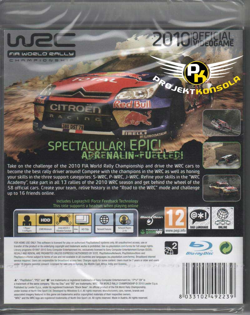 WRC World Rally Championship 2010 PS3 sklep: najtańsze gry na konsole