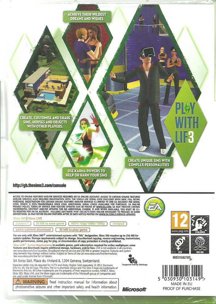 The Sims 3 PL XBOX 360